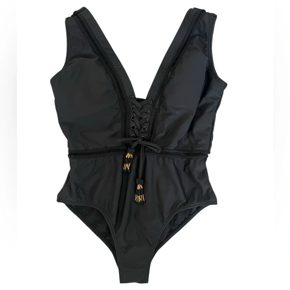 NWOT Venus black beaded one piece size 10